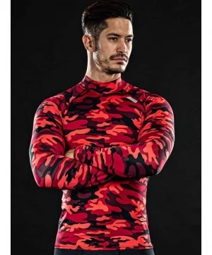 Rash Guards UV Sun Protection Long Sleeve Top Shirts Skins Tee Compression Base Layer - Shirt Red - C312BGV2Y89