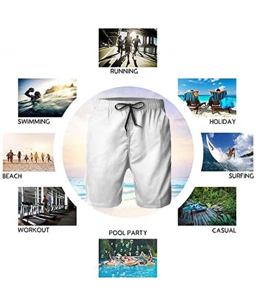 Board Shorts Men's Slim Fit Quick Dry Swim Trunks Fashion 3D Printed Beach Board Shorts - Wild Horse Grey - C119CIMC6WT