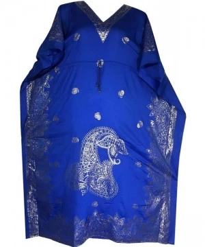 Cover-Ups Casual Kaftan Dresses for Women African Long Beach wear moomoo Plus Size Boho Caftan Lounger Cover ups - Royal Blue...