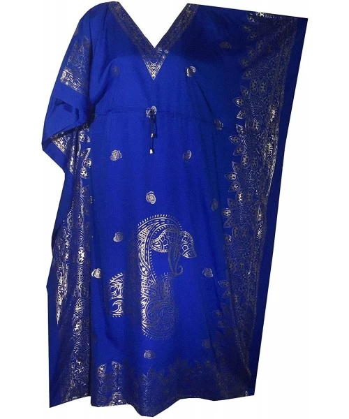 Cover-Ups Casual Kaftan Dresses for Women African Long Beach wear moomoo Plus Size Boho Caftan Lounger Cover ups - Royal Blue...