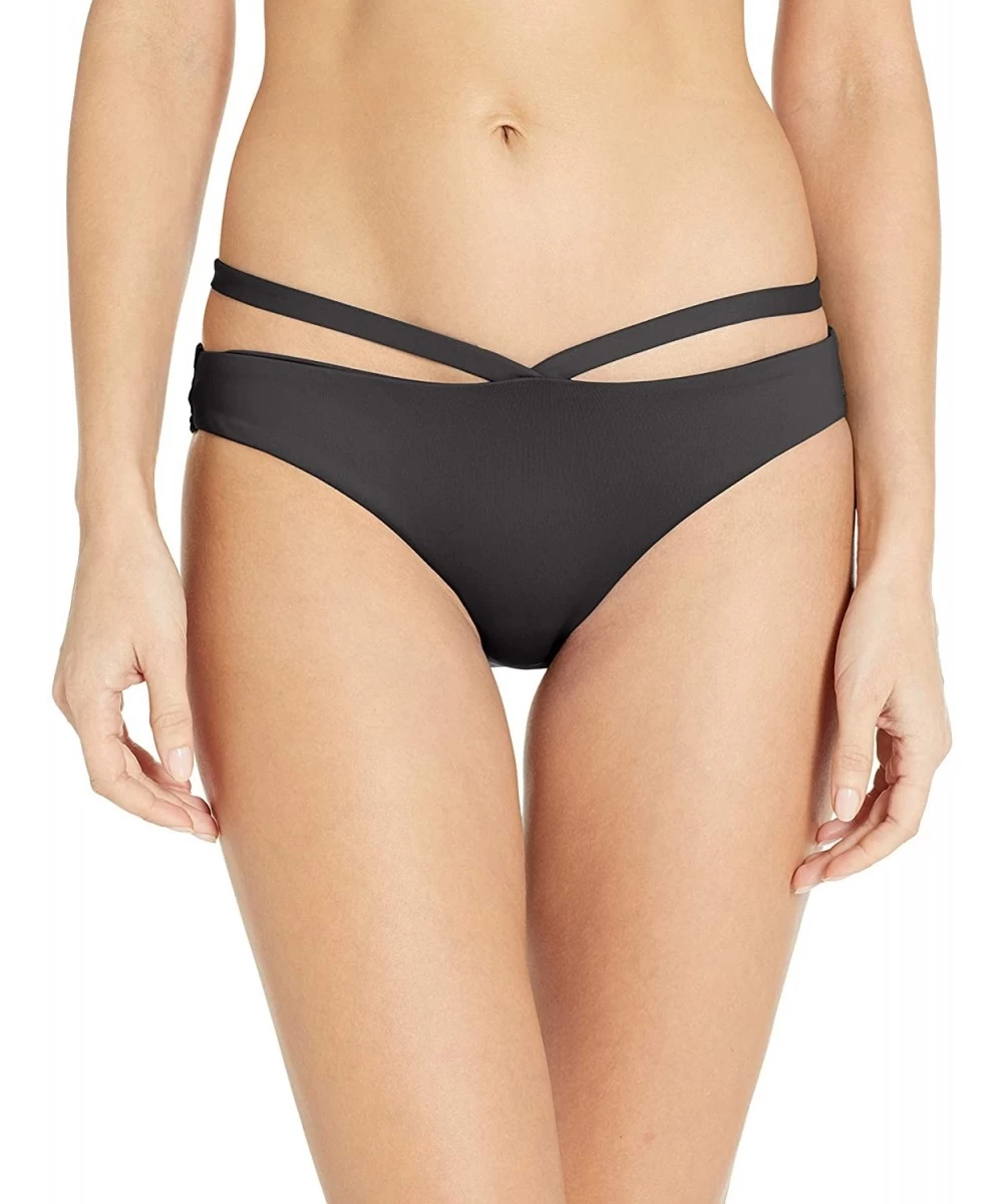 Tankinis Women's Stella Strappy Hipster Bikini Bottom Swimsuit - Black - CE18EYMYSED