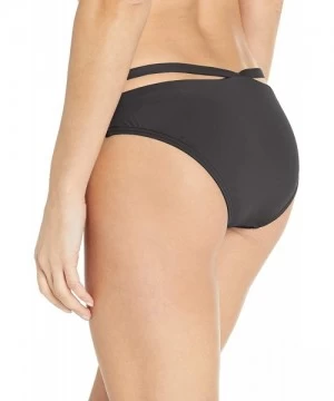 Tankinis Women's Stella Strappy Hipster Bikini Bottom Swimsuit - Black - CE18EYMYSED