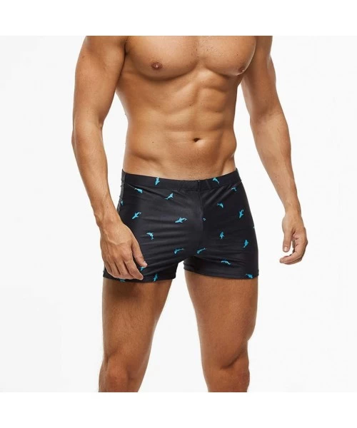 Rash Guards Men's Quick Dry Swim Trunks Casual Print Boxer Shorts Bathing Suit Swimsuits Surfing - Navy - C5194XN92MO