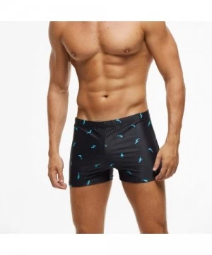 Rash Guards Men's Quick Dry Swim Trunks Casual Print Boxer Shorts Bathing Suit Swimsuits Surfing - Navy - C5194XN92MO