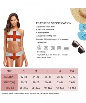 Sets Women's Ladies Girls Bikini Sets Swimwear Swimsuit with Knotted Back - Vintage St George's Cross England Flag - C3196S0WSD4