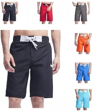 Trunks Men's Swim Trunks Quick Dry Beach Shorts Bathing Suits with Pockets - B-black/White - CB18UKRCL36