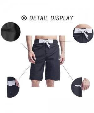 Trunks Men's Swim Trunks Quick Dry Beach Shorts Bathing Suits with Pockets - B-black/White - CB18UKRCL36