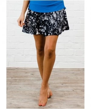 Tankinis Modest Women's High Waist Flowy Swim Skirt with Attached Swim Shorts (S-2X) UPF 50+ - Gray Getaway - CQ1978U5O2S