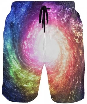 Board Shorts Men's Quick Dry Swim Trunks with Pockets Beach Board Shorts Bathing Suits - Magical Wormhole Universe Galaxy Swi...