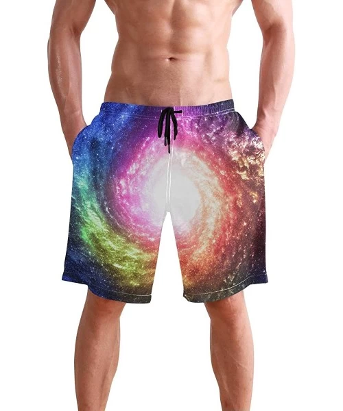 Board Shorts Men's Quick Dry Swim Trunks with Pockets Beach Board Shorts Bathing Suits - Magical Wormhole Universe Galaxy Swi...