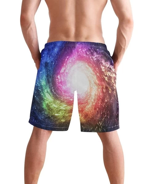 Board Shorts Men's Quick Dry Swim Trunks with Pockets Beach Board Shorts Bathing Suits - Magical Wormhole Universe Galaxy Swi...