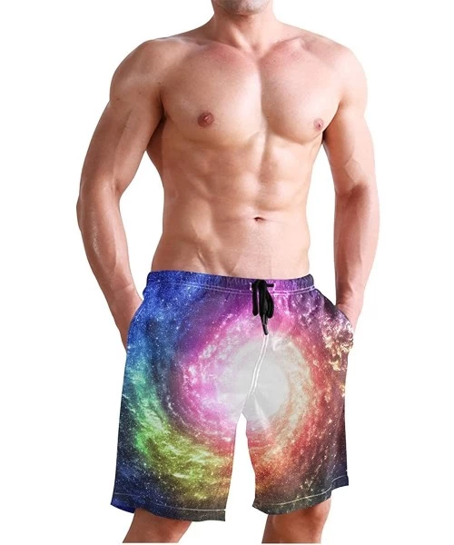 Board Shorts Men's Quick Dry Swim Trunks with Pockets Beach Board Shorts Bathing Suits - Magical Wormhole Universe Galaxy Swi...