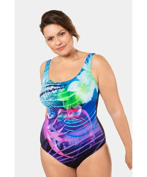 One-Pieces Women's Plus Size Ocean Inspired Tropical Swimsuit 710678 - Multicoloured (Multi 71067890) - CL17Z3DEZDA