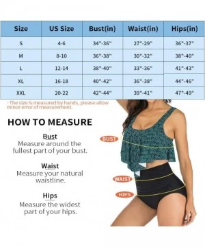 Sets Swimsuits for Women Two Piece Tankini Flounce Top Tummy Control High Waisted Bottom Swimming Bathing Suits Bikini Set - ...