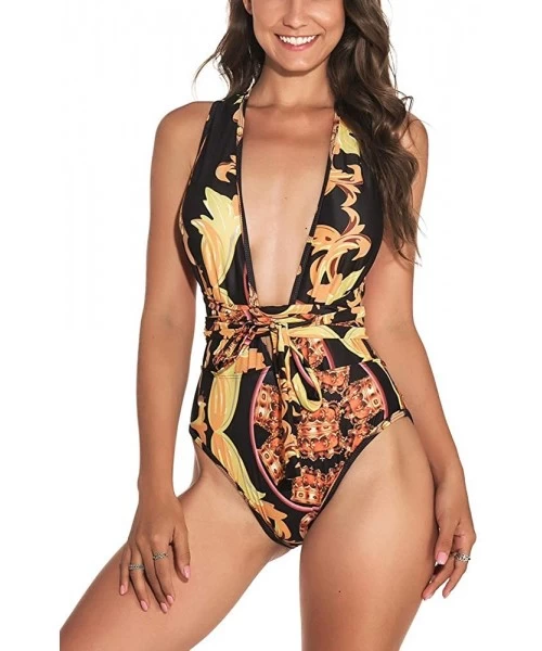 Sets Women's Padded One Piece Monokini Swimsuit Leopard Snakeskin Printed Bathing Suit with Cover Up - Onepiece-p25 - CC18E66...