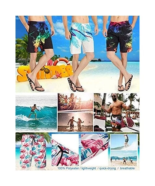 Trunks Bird Sets Men Swim Trunks Cool Quick Dry Surf Beach Shorts with Mesh Lining/Side Pockets - Print Cat and Bird - C3196W...