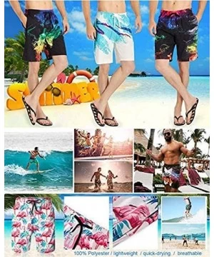 Trunks Bird Sets Men Swim Trunks Cool Quick Dry Surf Beach Shorts with Mesh Lining/Side Pockets - Print Cat and Bird - C3196W...