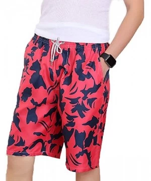 Trunks Mens Swim Trunks Short Summer3D Print Graphic Casual Athletic Swimming Short - Red 10 - C118S9SWS5X