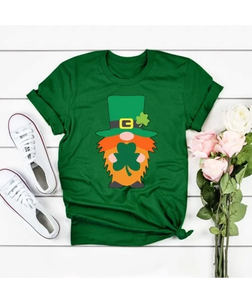 Tops Women's Fun Letter Print St Pat's Paddy Patrick V-Neck T-Shirt - L-dark Green - CJ1952DE5AX