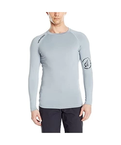 Rash Guards Men's Kam Long Sleeve Rashguard - Cement Grey - C012MBXHWSX