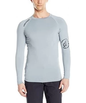 Rash Guards Men's Kam Long Sleeve Rashguard - Cement Grey - C012MBXHWSX