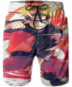 Trunks Naruto Fashion Mesh Lining Beach Wear for Mens with Pockets Solid Beach Beach Short - Color6 - C619C4HDX96