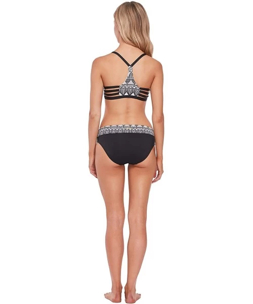 Bottoms Womens Swim Fold Over Bikini Bottom - Hilo - Black - C4188DUWKSG