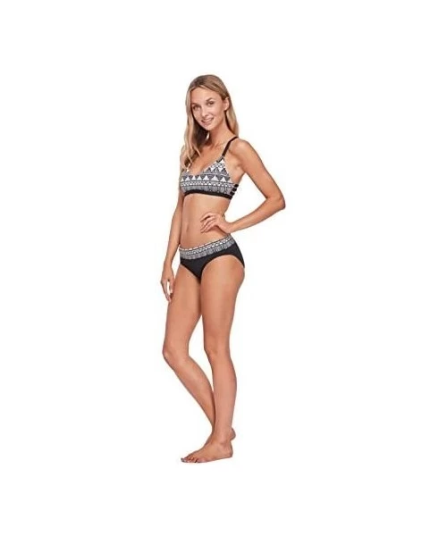 Bottoms Womens Swim Fold Over Bikini Bottom - Hilo - Black - C4188DUWKSG