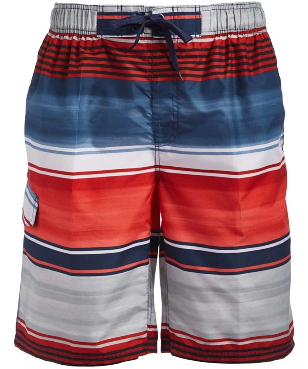 Trunks Men's Echelon Swim Trunks (Regular & Extended Sizes) - Avalon Navy/Red - C418LRXRO8N