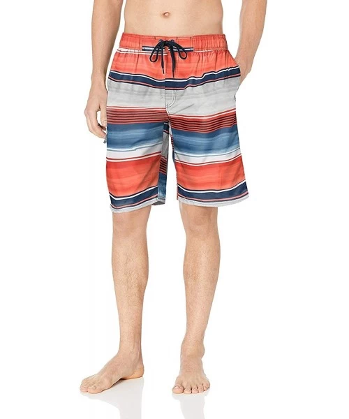 Trunks Men's Echelon Swim Trunks (Regular & Extended Sizes) - Avalon Navy/Red - C418LRXRO8N