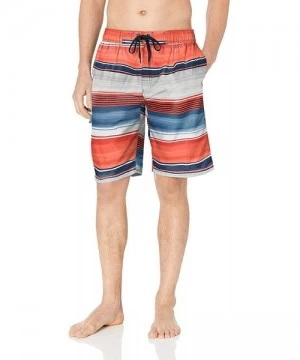 Trunks Men's Echelon Swim Trunks (Regular & Extended Sizes) - Avalon Navy/Red - C418LRXRO8N