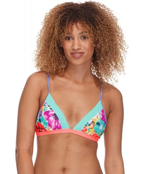 Sets Women's Jenna Fixed Triangle Bikini Top Swimsuit - Violetta Floral Print - C018ICOKC5Y