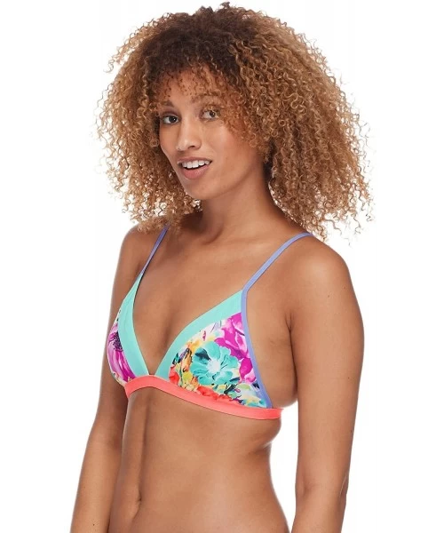 Sets Women's Jenna Fixed Triangle Bikini Top Swimsuit - Violetta Floral Print - C018ICOKC5Y