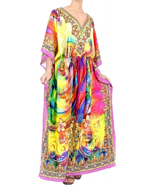 Cover-Ups Women's One Size Kaftan Loungewear Nightwear Swim Cover Ups Drawstring - Multicolor_v556 - CV12DM2QQLV