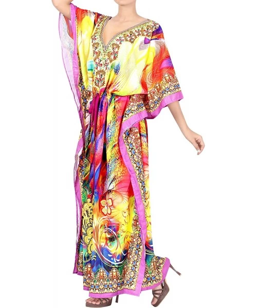 Cover-Ups Women's One Size Kaftan Loungewear Nightwear Swim Cover Ups Drawstring - Multicolor_v556 - CV12DM2QQLV