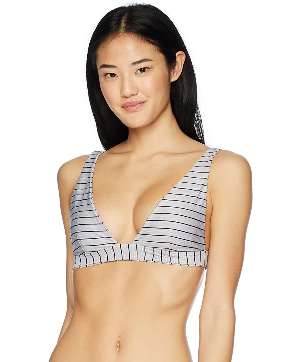 Tops Women's Premium Surf Halter Bikini Top - Grey/Grey - C0182KZY4II