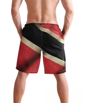 Racing Men's Swim Trunks Waving Transgender Pride Flag Quick Dry Beach Board Shorts with Pockets - Trinidad & Tobago Flag Wav...