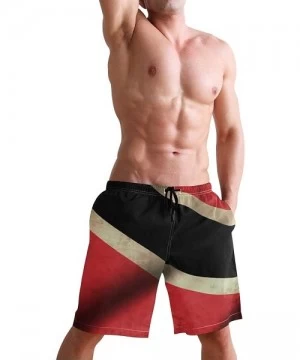 Racing Men's Swim Trunks Waving Transgender Pride Flag Quick Dry Beach Board Shorts with Pockets - Trinidad & Tobago Flag Wav...