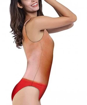 One-Pieces Women Sexy High Cut One Piece Swimsuit Funny Bathing Suit Monokini Swimwear - Red - CT18TDACU2G