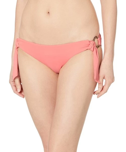 Tankinis Women's Ring Side Hipster Bikini Bottom Swimsuit - Active Peach - CM18OEL7T84