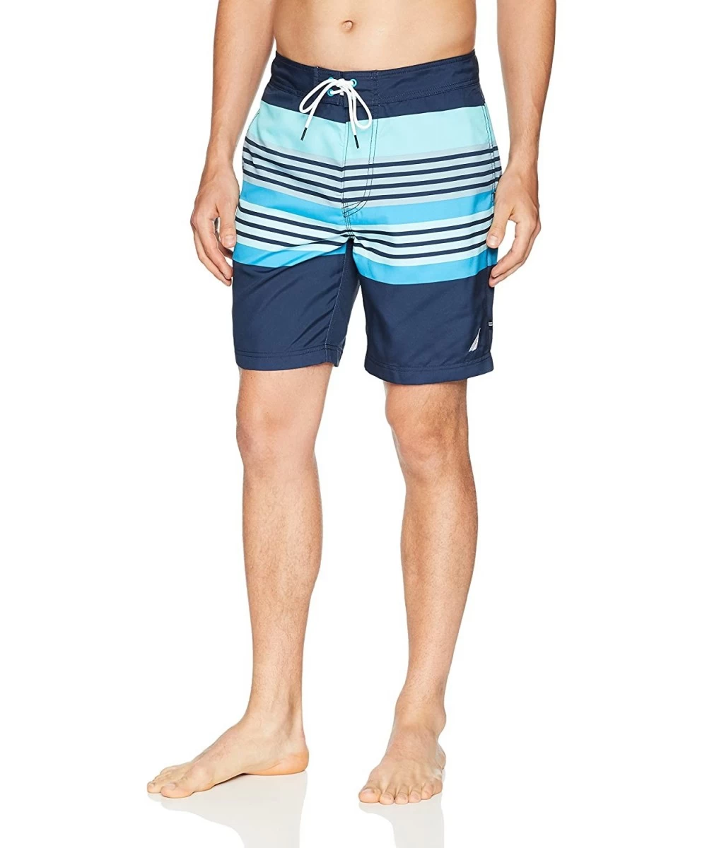 Trunks Men's Quick Dry Striped Swim Trunk - Navy T82107 - CN186KGSEXN