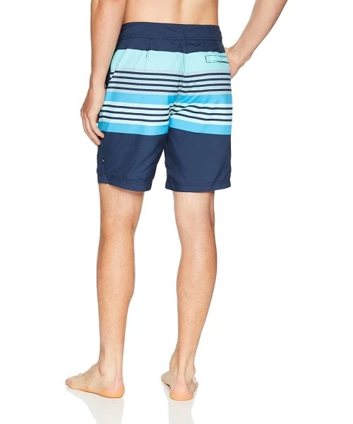 Trunks Men's Quick Dry Striped Swim Trunk - Navy T82107 - CN186KGSEXN