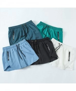 Board Shorts Mens 2-in-1 Workout Running Shorts Quick Dry Swim Trunks with Compression Lining - Lightblue - CT194INW7WG