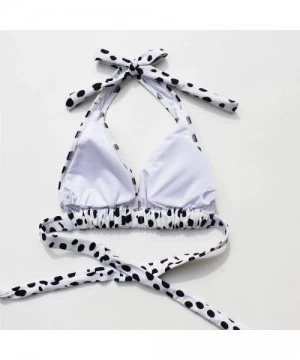 Sets Women's Halter Bikini Sets Padded High Waisted Swimsuits - Polka Dot Print-1 - C019CGYA3OG