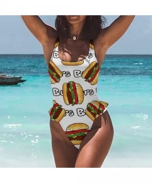 Rash Guards Hamburger Design Sexy One-Piece Party Push Up Tankini Cheeky Classic Skirt for Womens - Style1-3 - CJ19DI4L6Y3