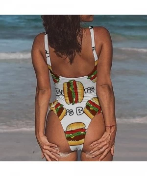 Rash Guards Hamburger Design Sexy One-Piece Party Push Up Tankini Cheeky Classic Skirt for Womens - Style1-3 - CJ19DI4L6Y3