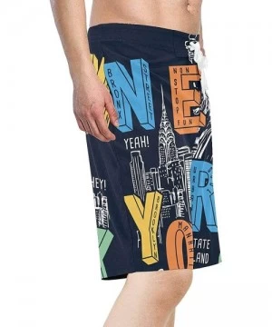 Board Shorts Men's Printed Board Shorts Loose Fit Quick Dry No Mesh Lining - Multi 3 - CB18QNSQC5C