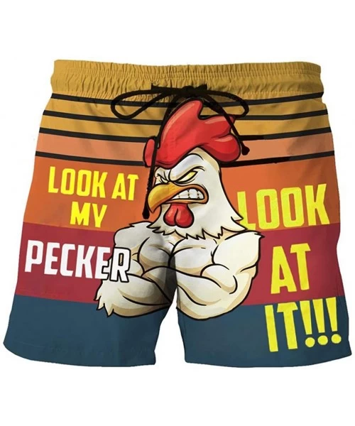 Board Shorts Men's Drawstring Special Cock Print Beer Festival Beach Casual Trouser Shorts Pant Stop Staring at My Cock Swim ...