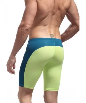 Trunks Fashion Soft Smooth Swimming Trunks Men's Sports Shorts Beach Pants B0005 - Black/Green - CH12GRMC1RL