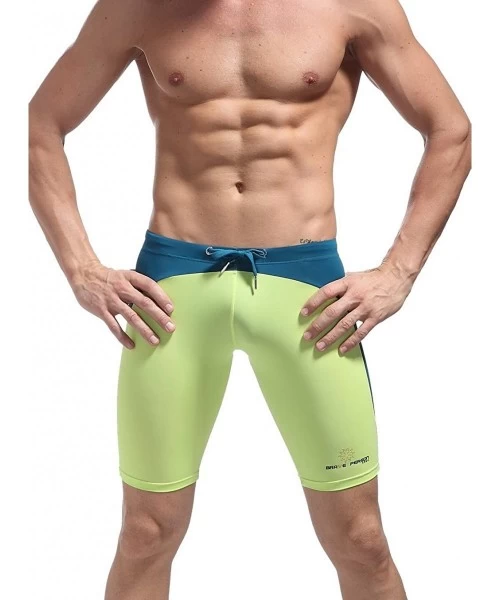 Trunks Fashion Soft Smooth Swimming Trunks Men's Sports Shorts Beach Pants B0005 - Black/Green - CH12GRMC1RL